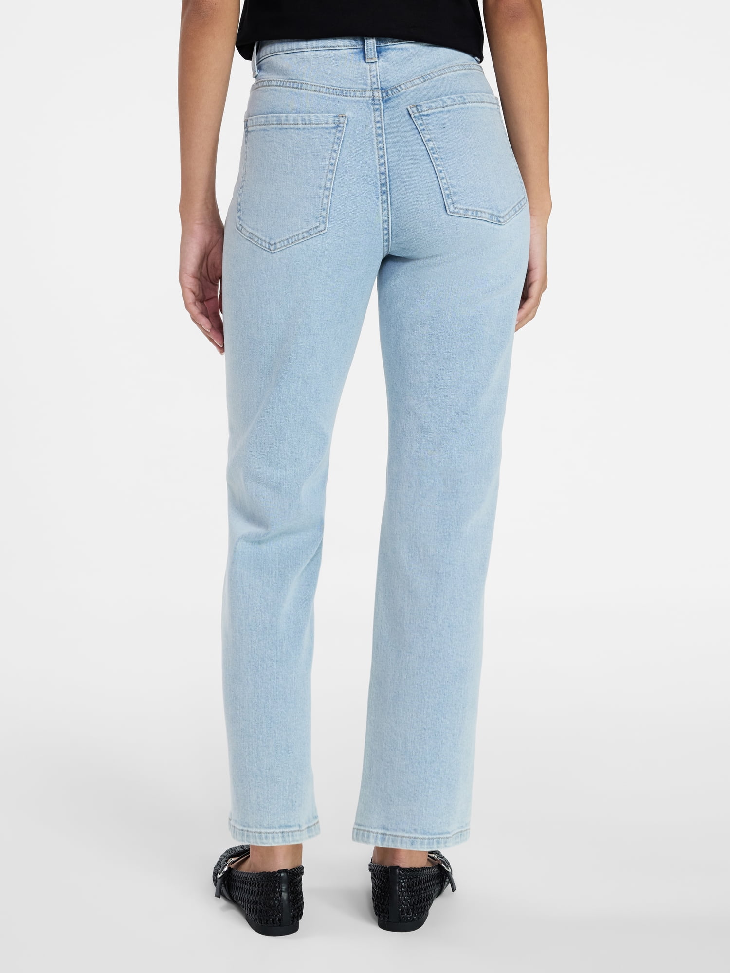 Time and Tru Women's High Rise Button Fly Cropped Jeans, 26.5" Inseam, Sizes 0-22