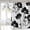 Black Watercolor Floral, variant on Black and White Floral Shower Curtain, Abstract Aesthetic Flower Botanical Sketch Print Bathroom Curtain for Bathtub Home Decor Waterproof Fabric Machine Washable with 12 Hooks