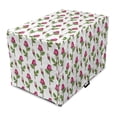 thumbnail image 1 of Floral Dog Crate Cover, Hand Drawn Inspired Roses in Spring Tones Illustration on Plain Background, Easy to Use Pet Kennel Cover Small Dogs Puppies Kittens, 7 Sizes, Pink Pistachio Green, by Ambesonne, 1 of 6