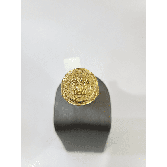 Real 10k Nugget Cross Ring Yellow Gold Men 10Kt Genuine (Size:7;)