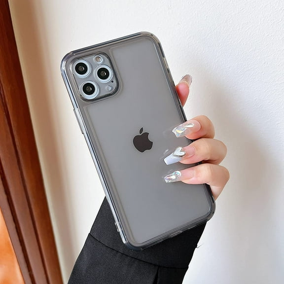 Case for iPhone 11 Pro Max 6.5 inch,Clear Soft Silicone Bumper Protective Retro Color Transparent Shockproof Phone Case - Gray