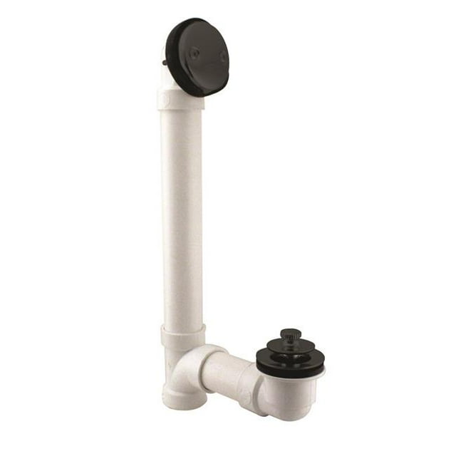 Bonde de Bain Pull & Drain Schedule 40 en PVC avec Coude à Deux Trous en Noir Mat