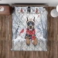 thumbnail image 4 of Playful Doberman Pinscher Welcomes Winter Snowy Day with Cardinal Bird Quilt Bedding Set Doberman Dog Lover Gifts 1 Blanket Bed Cover 2 Pillowcases - 12017, 4 of 5