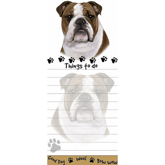 "Bulldog Magnetic List Pads" Uniquely Shaped Sticky Notepad