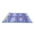thumbnail image 2 of Ahgly Company Machine Washable Indoor Round Abstract Blue Contemporary Area Rugs, 4' Round, 2 of 4