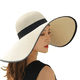 thumbnail image 1 of Sombrero de paja con lazo grande para mujer, gorra de playa grande, plegable, enrollable, con protección UV para el sol, para verano, 1 of 5