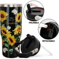 thumbnail image 6 of Sunflower Tumbler - Black Sunflower Cups Sunflower Gifts For Women - 30 Oz Insulated Sunflower Coffee Cup, Mug, Water Bottle, Drinking Glasses - You Are My Sunshine Birthday Christmas Gifts, 6 of 6