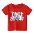 thumbnail image 3 of Tisuna Girl'S First Grade T Shirts Child Letter Print Short Sleeve Crew Neck Tops Comfortable Kids Back To School Tee Shirts Size 13-14 Years Red, 3 of 4
