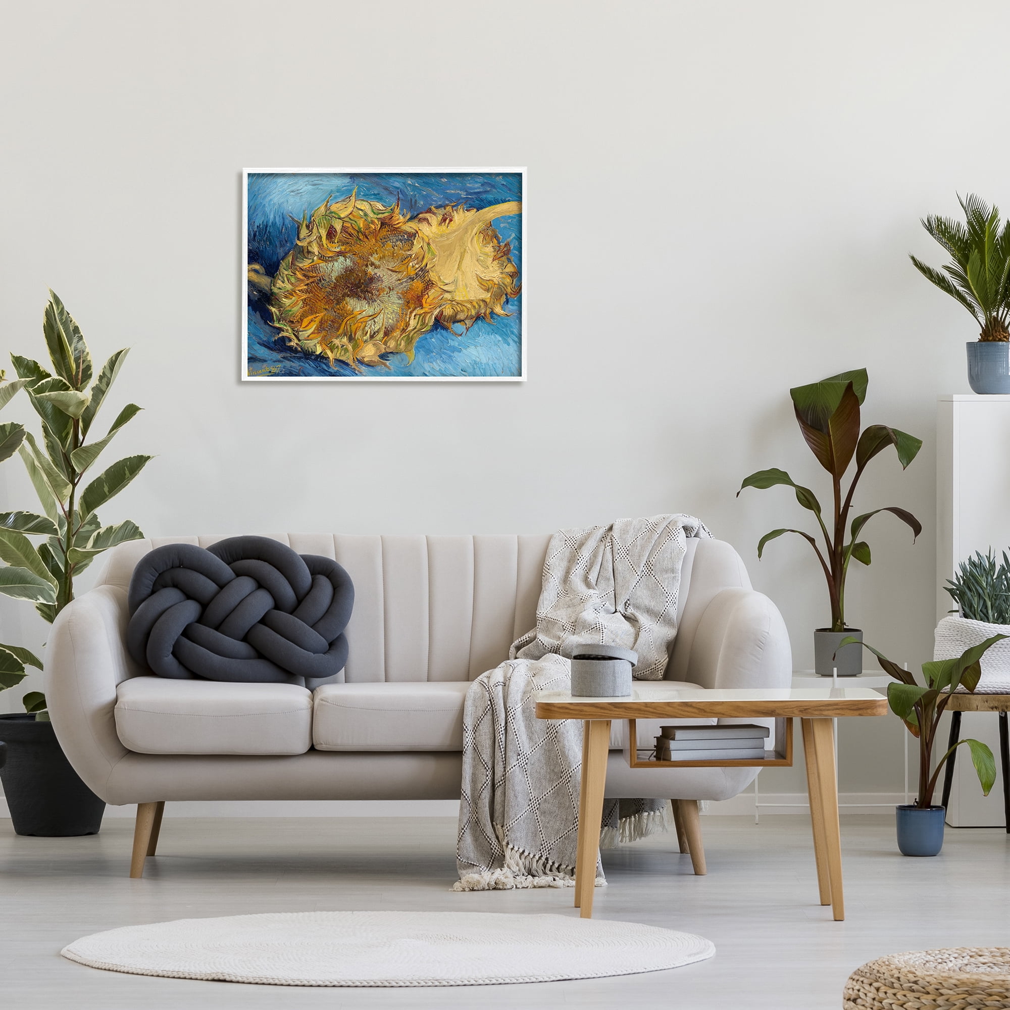 Stupell Industries Sunflowers Yellow Blue Van Gogh Classical Painting, 24 x 30,Design by Vincent Van Gogh
