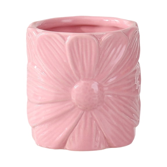 USUERY Ceramic Flower Makeup Brush Organizer Toothbrush Holder Pen Pencil Cup For Home Bathroom Decor Desk