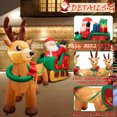 thumbnail image 3 of 12ft Christmas Inflatable Santa Claus on Sleigh with 3 Reindeer and Gift Boxes, 9 LED Lights Built-in Blow up Xmas Inflatables Decoration for Outdoor Garden Lawn Yard, 3 of 7