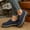 #171-Blue, variant on Wowcloth Women's Retro Loafers – Matte Round Toe with Chunky Heel Platform for Casual Comfort & Everyday Versatile Footwear
