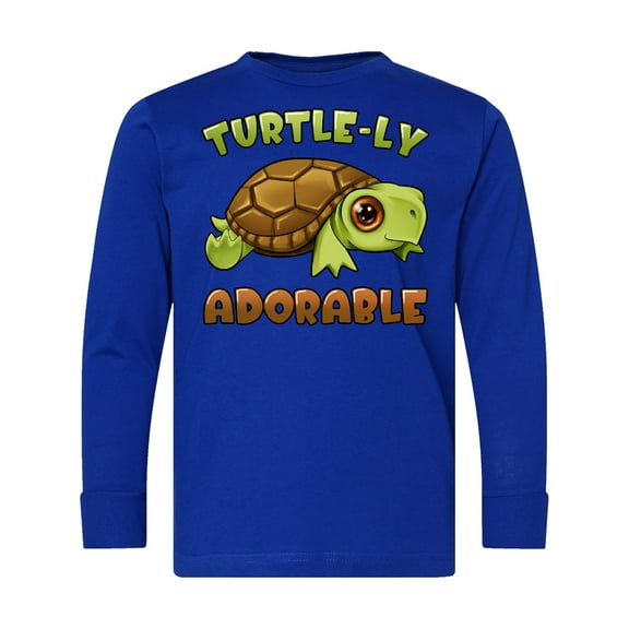 Inktastic Turtle-ly Adorable Cute Turtle Long Sleeve Youth T-Shirt