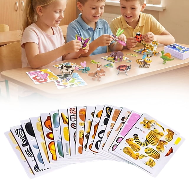 DIY 3D Creative Paper Puzzle Set - Creative Paper Model Building Set, Screen-Free Activity, Classroom & Family Fun