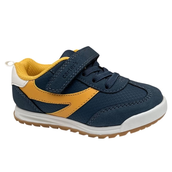 Carters Remi Toddler Boys Casual Slip-on Sneakers Size 7 Navy Mustard Gold Color