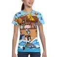 thumbnail image 4 of Fuzoiu Animals on Noah's Ark Floating Print Boys' Casual T-Shirt,Crewneck Undershirts,Boys Athletic Shirt,Short Sleeve T-Shirts for Outdoor Play, 4 of 7