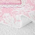 thumbnail image 5 of Manfei Pink Princess Letter I Bow Twin Quilt Set, Boho Damask Flower Twin Coverlet Set for Girls Women, 2 Pieces, 5 of 7