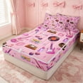 thumbnail image 1 of Erosebridal Retro Western Guitar Zipper Full Size Comforter Sets with Fitted Sheet and 2 Pillowcases for Girls, Disco Ball Music Zipper Bedding Set, Pink Reversible, 4pcs, 1 of 6