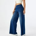thumbnail image 5 of REALiKUN Jeans for Women Retro Wide Leg Elastic High Waisted Loose Casual Denim Pants with Pockets, 5 of 7