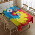 thumbnail image 2 of Colorful Rainbow Tie Dye Spiral Pattern Rectangle Tablecloth 60"x84",Waterproof Polyester Rectangle Table Cloth, Wipeable Spillproof Polyester Tablecloth for Dining, Camping, Indoor and Outdoor, 2 of 5