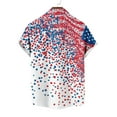 thumbnail image 6 of Men's 4th of July T-Shirt Turn-Down Collar Blouse Button Down V Neck Tops Independence Day Shirts Red White Blue Stars Graphic Tee Short Sleeve Top Summer Dress Shirt Trendy Casual 2025, 6 of 6