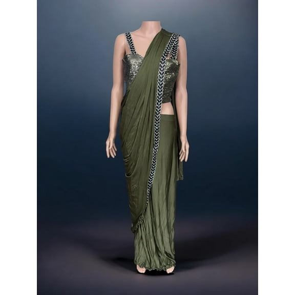 Traditional Ready to Wear Saree with Ready Blouse– Cultural Wear for Women,J4