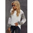 thumbnail image 4 of Women's Beige Leopard Print Bubble Sleeve Top, 4 of 19
