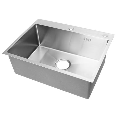 304 Stainless Steel Top - Meigar 23.62'' 304 Stainless Steel Handmade Top Mount Drop-in Single Bowl Basin Sink Kitchen Laundry Bathroom Home