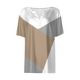 thumbnail image 4 of Tshirts Women Trendy Women's T Shirt Tee Print Button Short Sleeve Daily Weekend Fashion Basic V- Neck Regular Top, 4 of 4