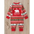 thumbnail image 5 of Seyurigaoka Baby Girls Boys Romper Christmas White Bear Print Long Sleeve Button Jumpsuits, 5 of 9