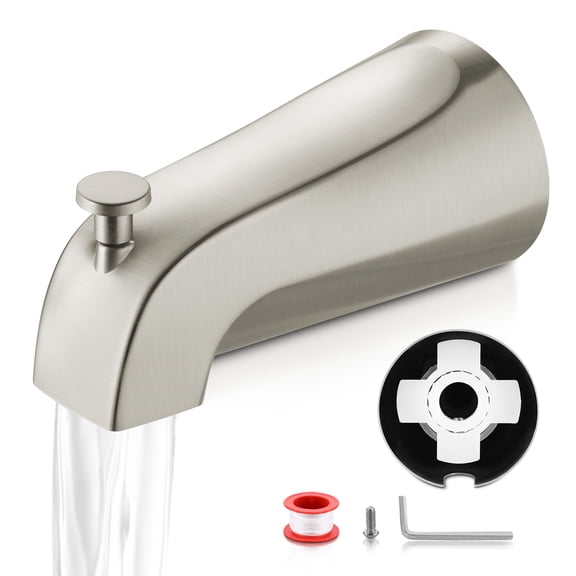 Bathtub Faucet Easy to Install Tub Spout with Diverter,American Standard Tub Faucet Replacement Fits 1/2" Copper Water Tube(5/8" Diameter) with Hex Wrench Brushed Nickel