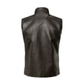 thumbnail image 4 of Men's PU Leather Retro Workwear Vest, Coffee Brown, Size L, 4 of 6