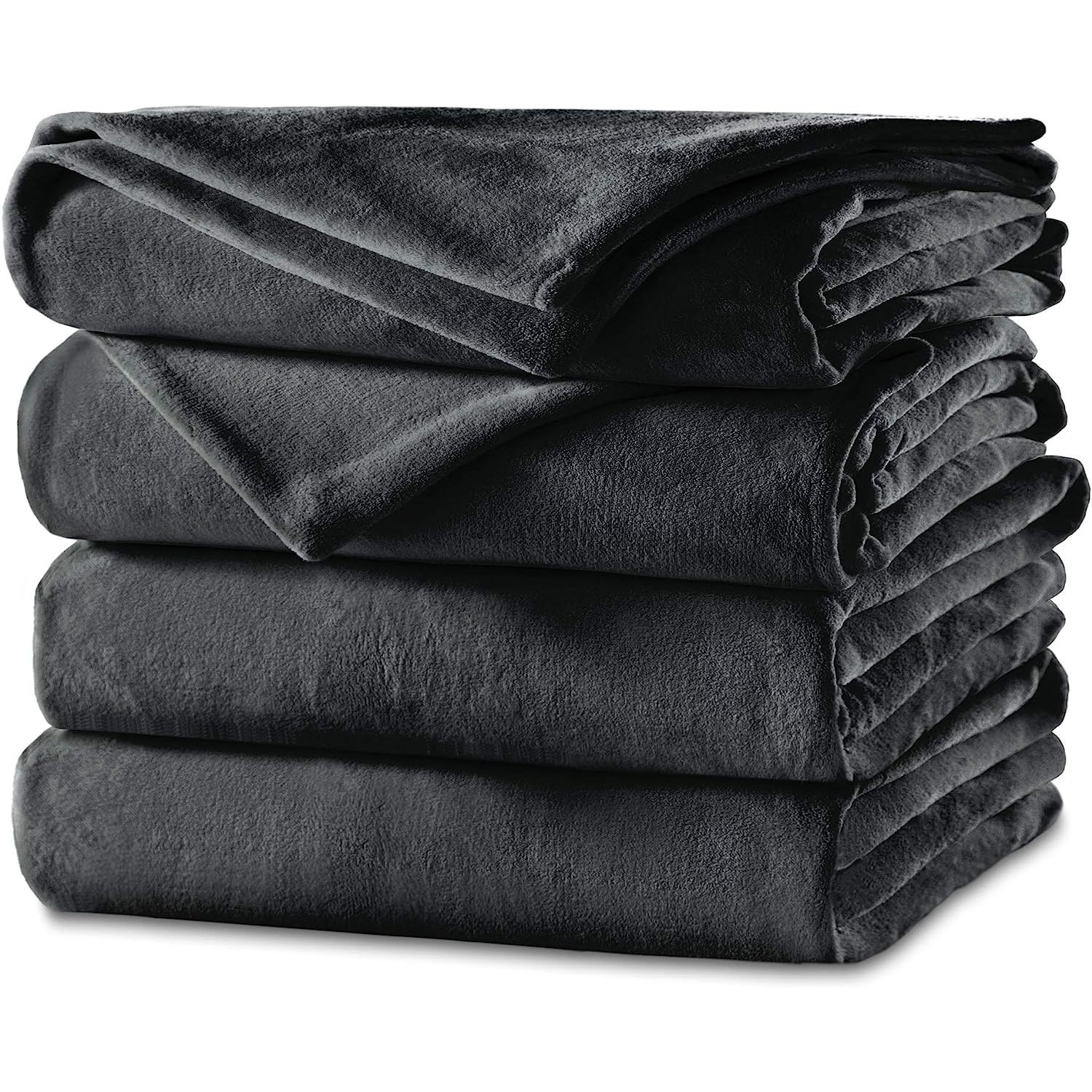 Heated Blanket Velvet Plush, 10 Heat Settings, Slate, Full BSV9GFS