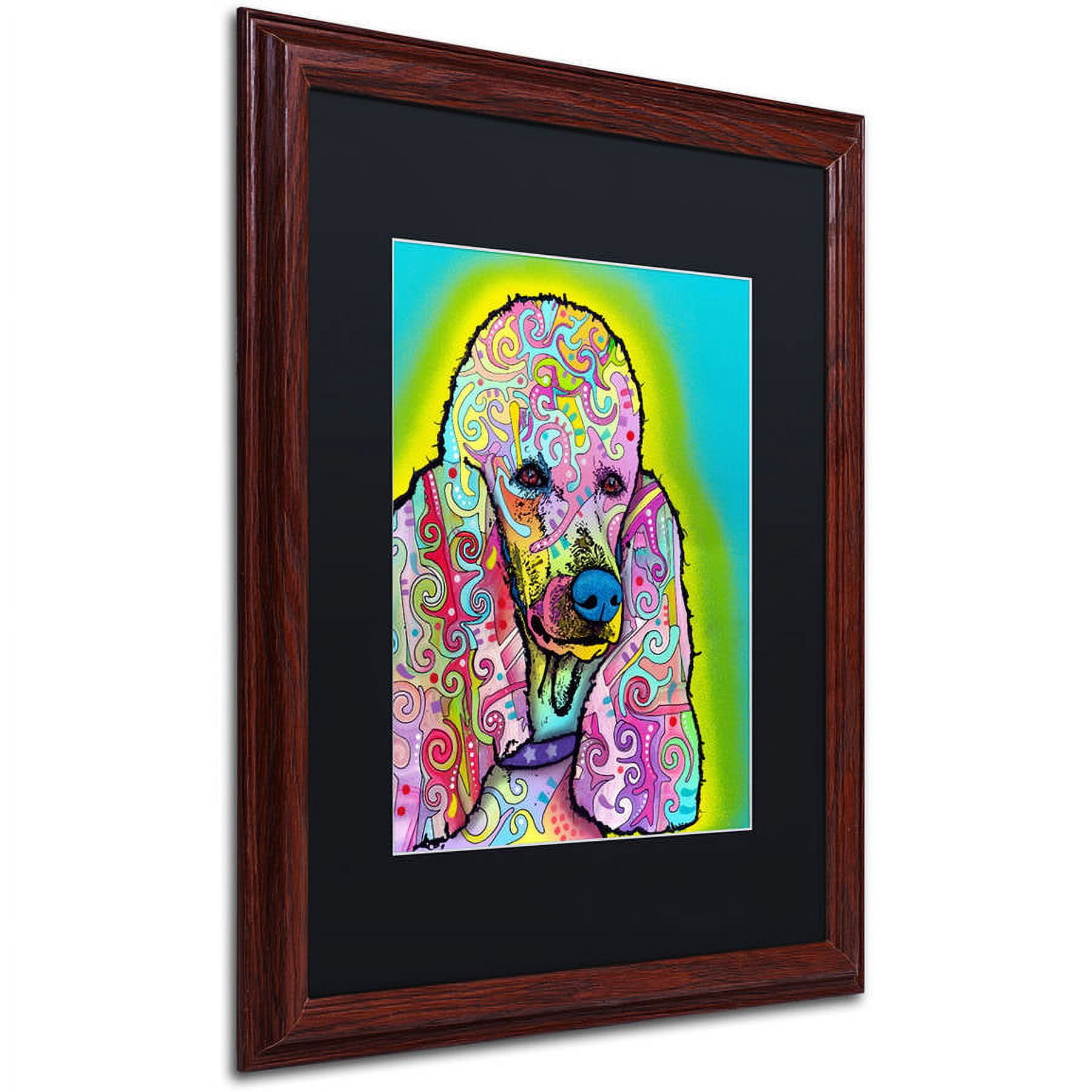 Trademark Fine Art "Poodle" Canvas Art by Dean Russo, Black Matte, Wood Frame