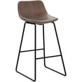 thumbnail image 6 of Dycanpo 30'' Counter Height Bar Stools Set of 3 with Back Faux Leather for Home Kitchen, Brown, 6 of 10