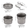 thumbnail image 4 of Camping Titanium Cookware Set 1000ml 750ml Pot Pan Spoon Set for Outdoor Camping Hiking Backpacking Picnic Cooking Equipment, 4 of 7