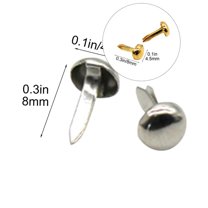 Yoloke 100 Pcs Mini Paper Fasteners | Copper Plated Round Clasps | For Scrapbooking, DIY, Art Crafts | Studded Design | Durable & Easy to Use