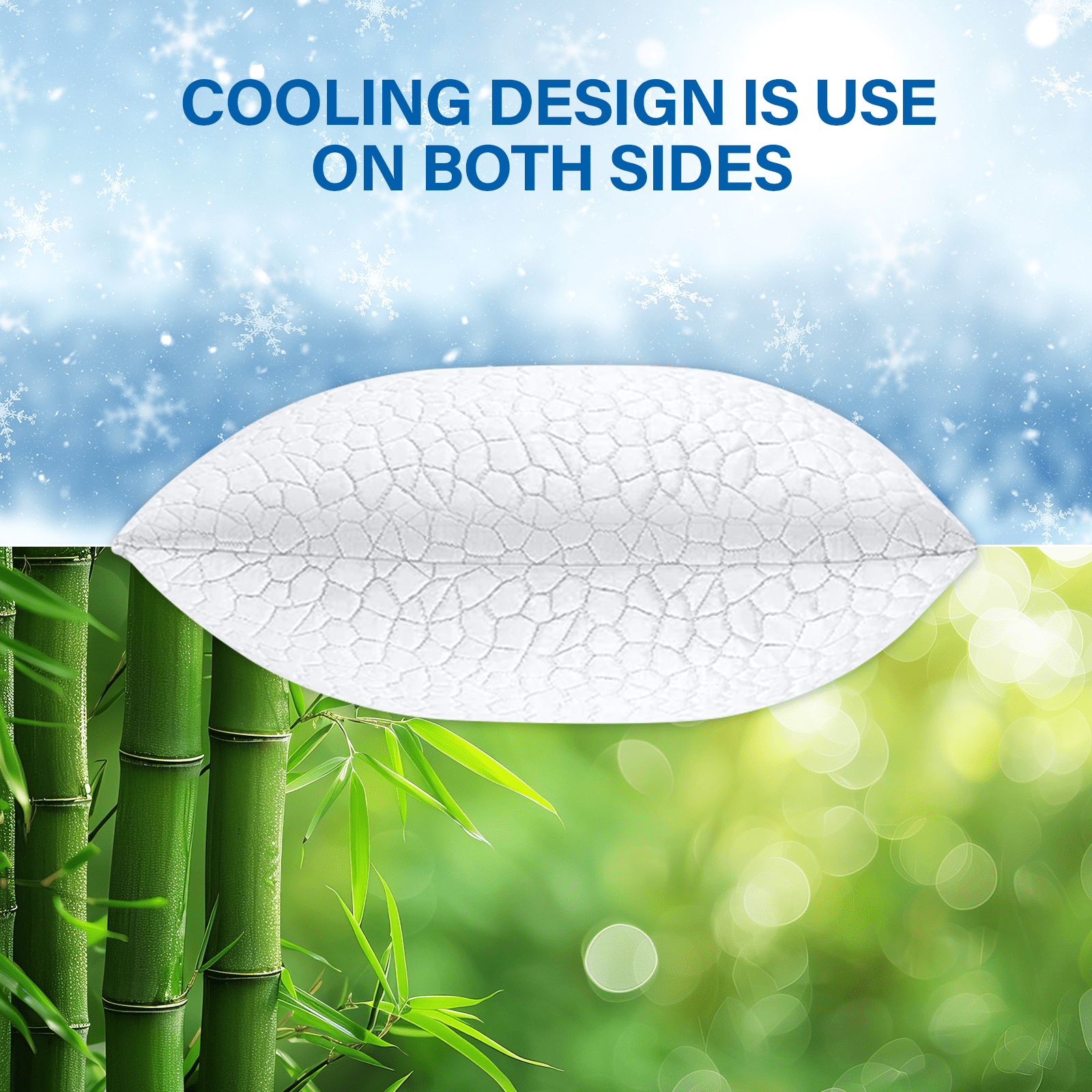 Strlinen Cooling Pillows for Sleeping, Shredded Memory Foam Bed Pillows Queen Size, Supportive Gel Pillow for Hot Sleepers Cool Pillow for Side Back and Stomach Sleepers, Cold Pillow Set of 1