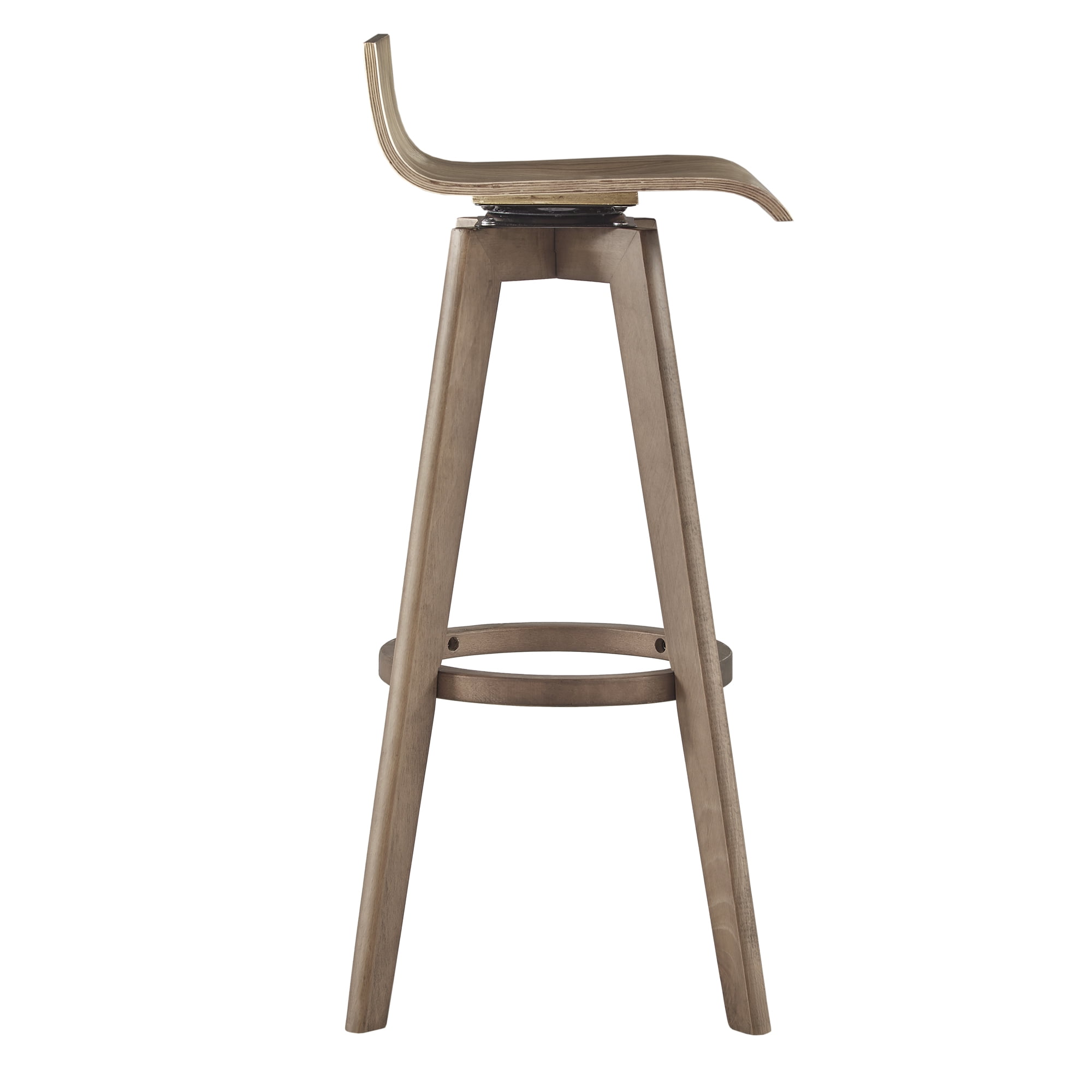 Weston Home Aleksi Modern Wood 29-inch Swivel Bar Stool, Set of 2, Walnut