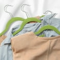 thumbnail image 6 of Casafield 50 Velvet Kid's Hangers for Children's Clothes, 14" - Lime Green, 6 of 7