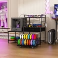 thumbnail image 2 of 3D Printer Stand with Storage Drawer and Rolling Filament Basket, Industrial Printer Table with Open Shelves and Hooks, Sturdy Metal Workstation for 3D Printing Tools and Accessories, Black, 2 of 7