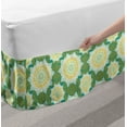thumbnail image 2 of Ethnic Bed Skirt, Mandala Inspired Silhouettes Concentric Motifs, Elastic Bedskirt Dust Ruffle Wrap Around for Bedding Decor, 4 Sizes, Green Mustard White, by Ambesonne, 2 of 2
