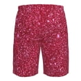 thumbnail image 6 of Kdxio Red Glitter Pattern Mens Casual Shorts - Drawstring Summer Beach Sports Shorts for Men, 6 of 9