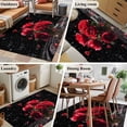 thumbnail image 5 of Area Rug for Living Room, Red Roses Non-Slip Indoor Large Carpet for Bedroom/Dining Room, Valentines Day Romantic Petal Floral Black Washable Low-Profile Rectangle Floor Mat Runner Rugs - 2.7 x 5 Ft, 5 of 8
