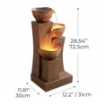 thumbnail image 4 of Teamson Home 3-Tier Outdoor Water Fountain with LED Lights, Brown, 4 of 13