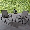 thumbnail image 6 of Modway Traveler Aluminum & Mesh Patio Rocking Chair in Black (Set of 2), 6 of 6