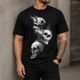 thumbnail image 2 of Men's Skull Graphic T-Shirt, Unisex Classic Fit Cotton Tee, 2 of 9