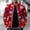 Red, variant on Brondbend Men's Fall Jacket Men's Coats Crew Neck Long Sleeved Zipper Long Outerwear Christmas Print Comfortable Jacket Loose Outdoor Tops Red