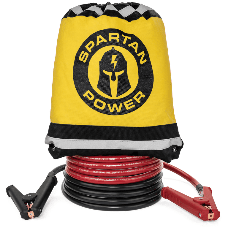 15 Foot 4 AWG Gauge Heavy Duty Jumper Cables Booster Set by Spartan Power 