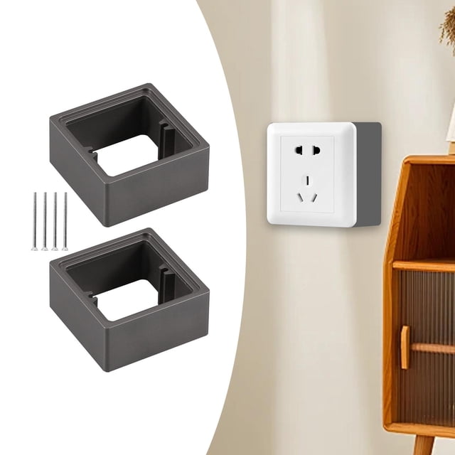 Elodie 2 Pieces Single Socket Spacers Cable Box Heightening Pad for Kitchen Bedroom gray